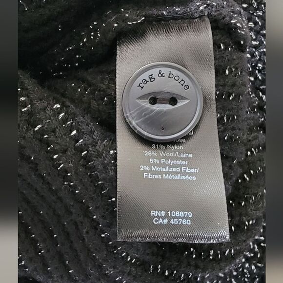 NWT Rag & Bone Jubilee Metallic Merino Wool Crop Sweater - Picture 12 of 13